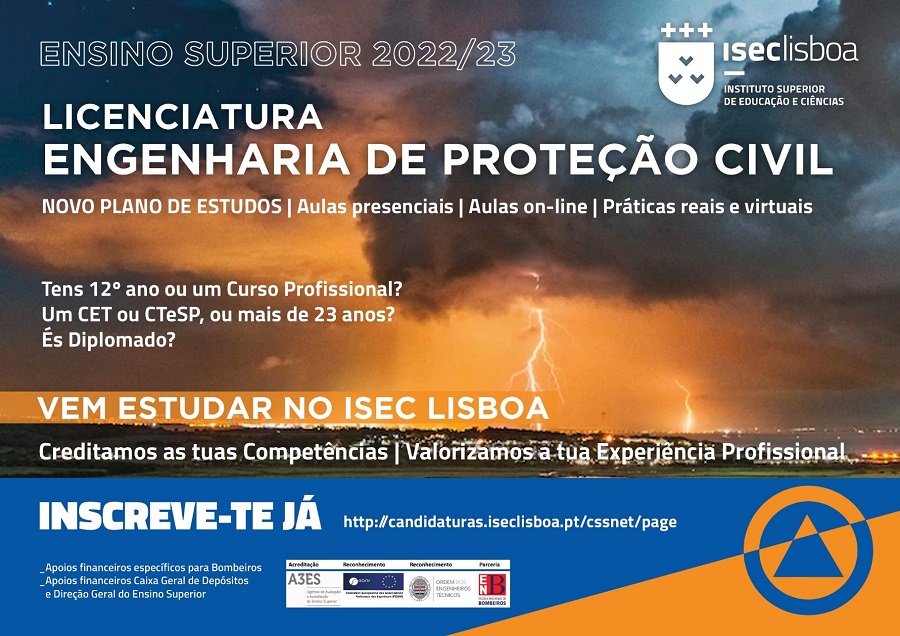 ISEC Lisboa e ENB promovem Licenciatura em Engenharia de Proteção Civil